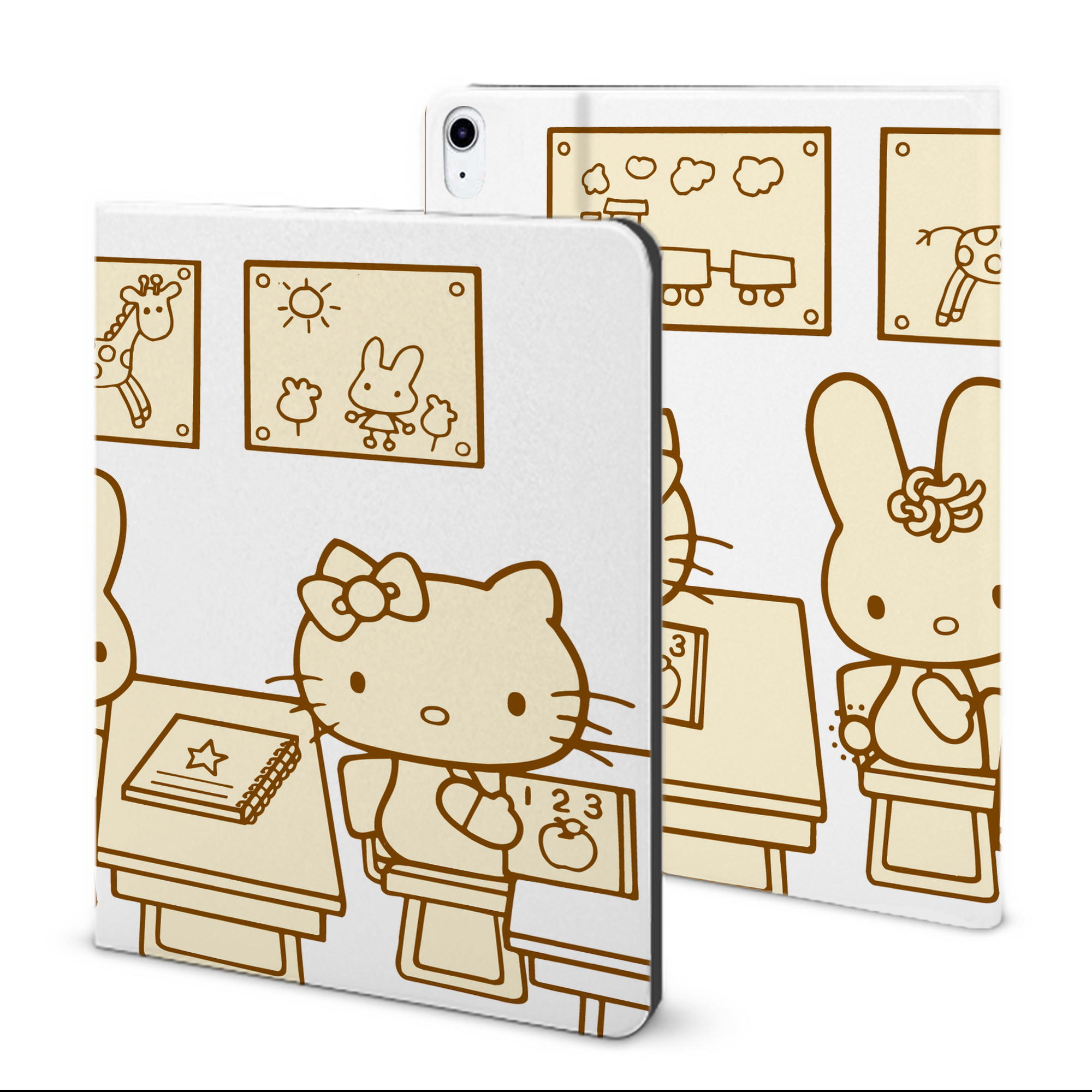 （画像用） Hello Kitty ハローキティ IPad ケース ブック型 PUレザー TPU 耐衝撃 軽量 薄型 ペン収納なし 全面保護 IPad 各モデル対応